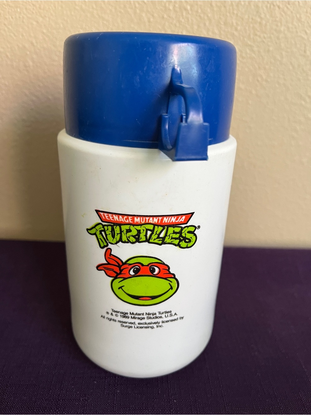 Vintage 1989 TEENAGE MUTANT NINJA TURTLES TMNT Thermos Bottle Raphael